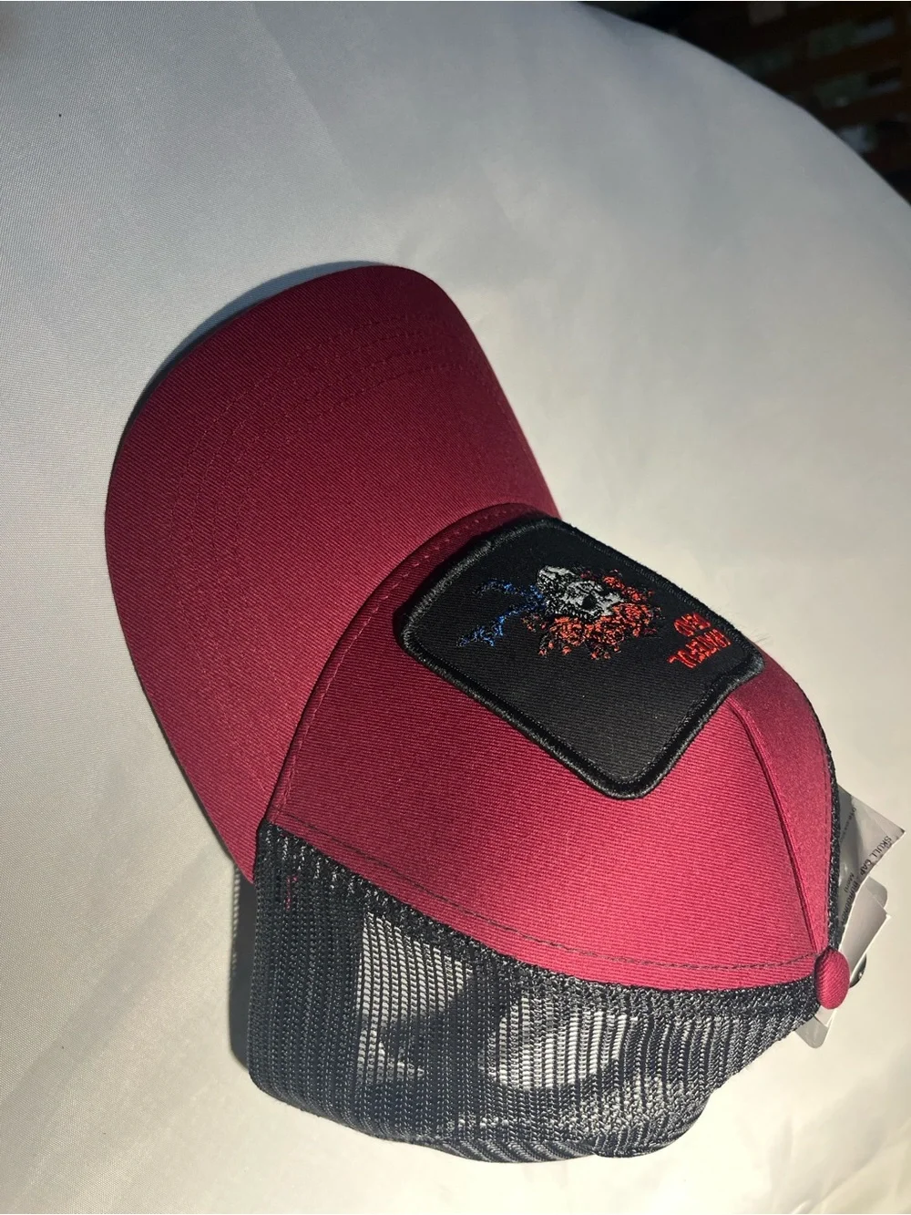 Peter Grimm Burgundy and Black Grateful Dead Skull Trucker Hat Mesh Back unisex